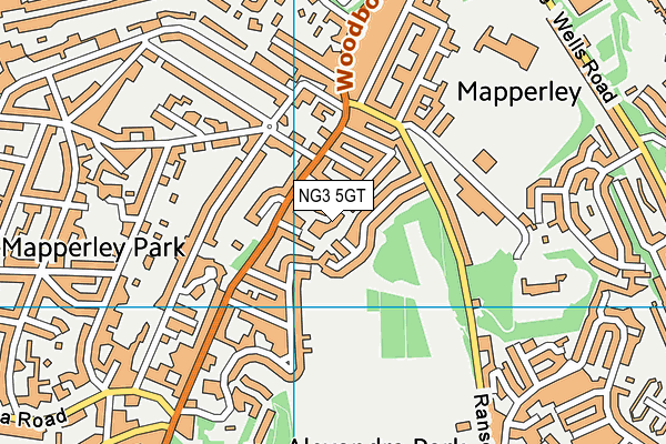 NG3 5GT map - OS VectorMap District (Ordnance Survey)