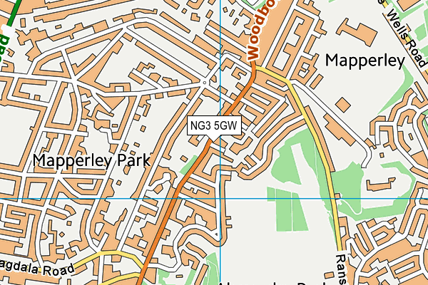 NG3 5GW map - OS VectorMap District (Ordnance Survey)