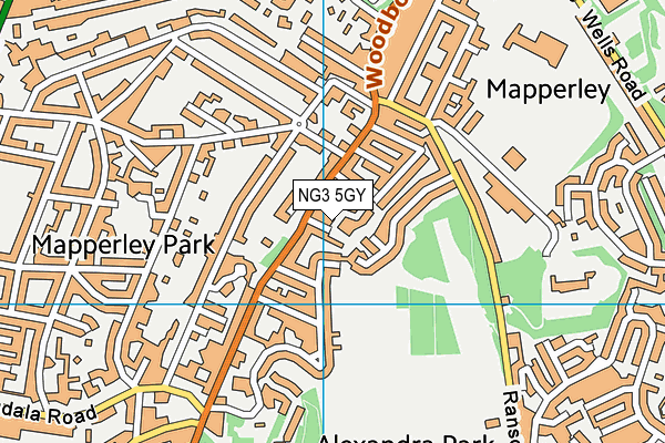 NG3 5GY map - OS VectorMap District (Ordnance Survey)