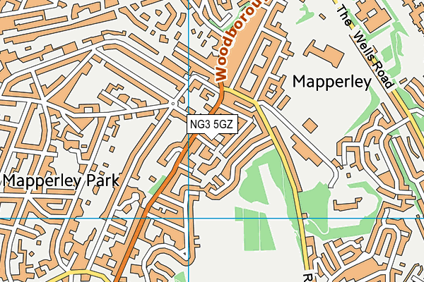 NG3 5GZ map - OS VectorMap District (Ordnance Survey)