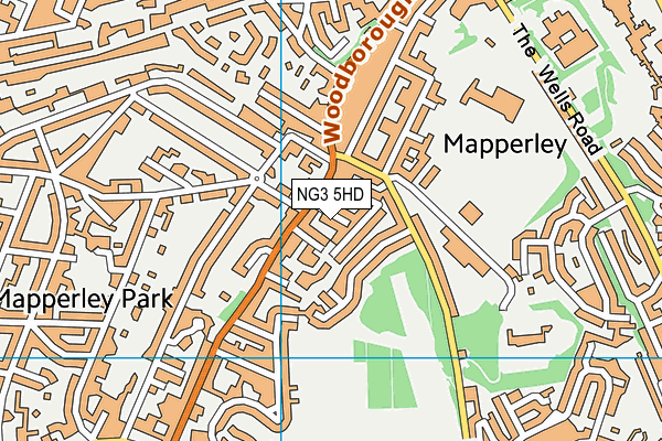 NG3 5HD map - OS VectorMap District (Ordnance Survey)