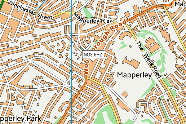 NG3 5HZ map - OS VectorMap District (Ordnance Survey)