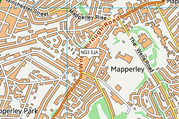 NG3 5JA map - OS VectorMap District (Ordnance Survey)