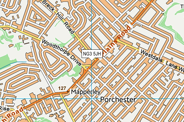 NG3 5JH map - OS VectorMap District (Ordnance Survey)