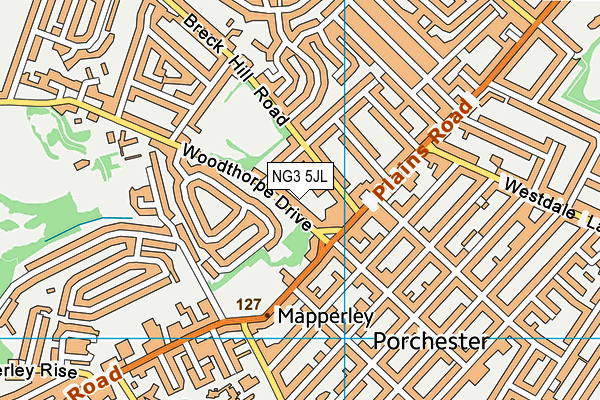 NG3 5JL map - OS VectorMap District (Ordnance Survey)