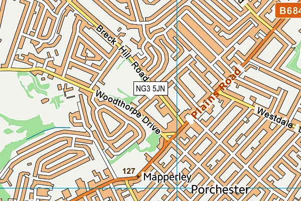 NG3 5JN map - OS VectorMap District (Ordnance Survey)