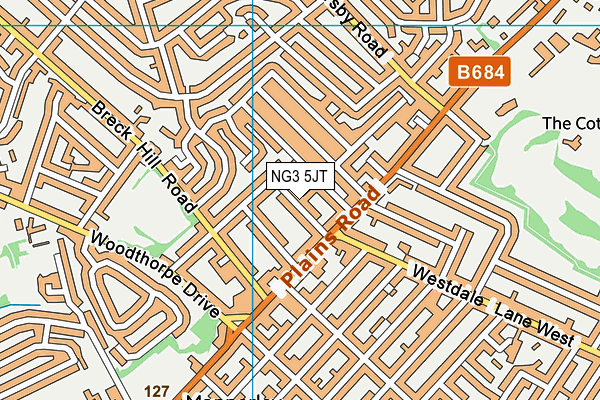 NG3 5JT map - OS VectorMap District (Ordnance Survey)