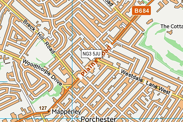 NG3 5JU map - OS VectorMap District (Ordnance Survey)
