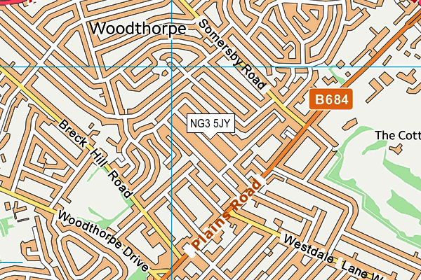 NG3 5JY map - OS VectorMap District (Ordnance Survey)