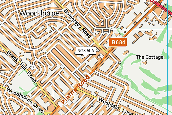 NG3 5LA map - OS VectorMap District (Ordnance Survey)