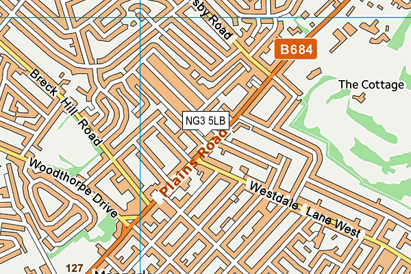 NG3 5LB map - OS VectorMap District (Ordnance Survey)