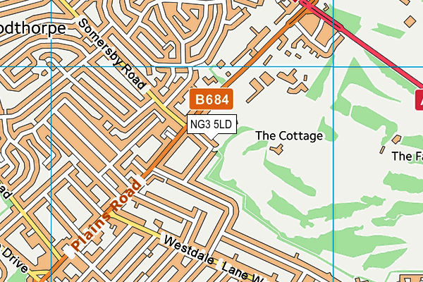 NG3 5LD map - OS VectorMap District (Ordnance Survey)