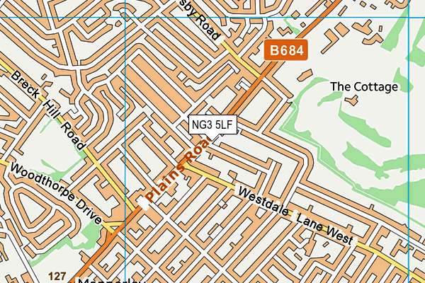 NG3 5LF map - OS VectorMap District (Ordnance Survey)