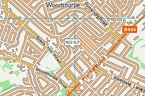 NG3 5LP map - OS VectorMap District (Ordnance Survey)