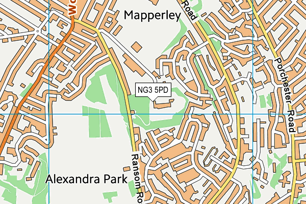 NG3 5PD map - OS VectorMap District (Ordnance Survey)