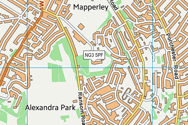NG3 5PF map - OS VectorMap District (Ordnance Survey)