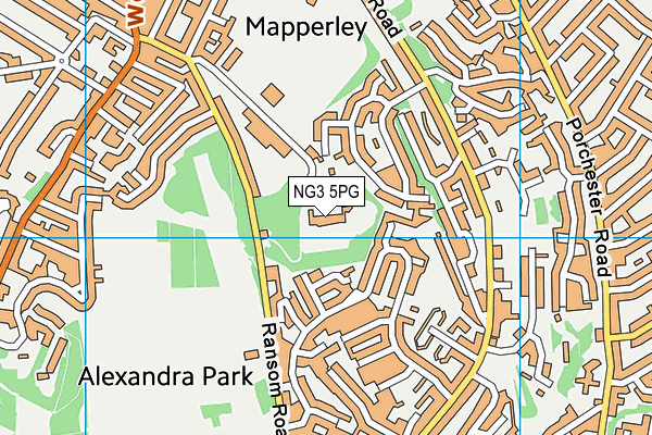 NG3 5PG map - OS VectorMap District (Ordnance Survey)
