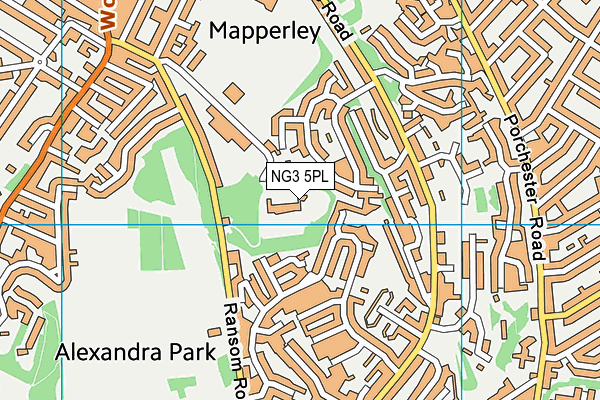 NG3 5PL map - OS VectorMap District (Ordnance Survey)