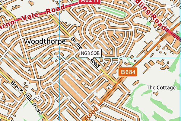 NG3 5QB map - OS VectorMap District (Ordnance Survey)