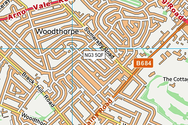 NG3 5QF map - OS VectorMap District (Ordnance Survey)