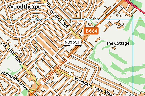 NG3 5QT map - OS VectorMap District (Ordnance Survey)