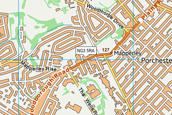 NG3 5RA map - OS VectorMap District (Ordnance Survey)