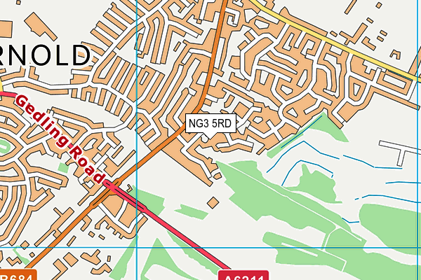 NG3 5RD map - OS VectorMap District (Ordnance Survey)