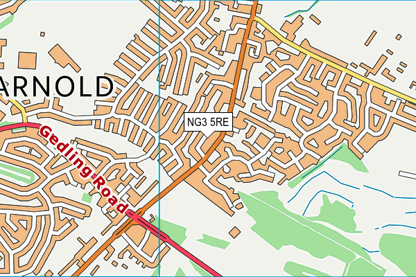 NG3 5RE map - OS VectorMap District (Ordnance Survey)