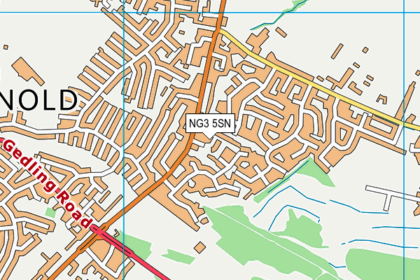 NG3 5SN map - OS VectorMap District (Ordnance Survey)
