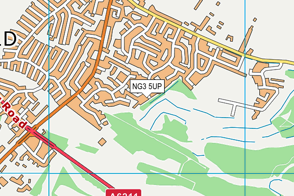 NG3 5UP map - OS VectorMap District (Ordnance Survey)