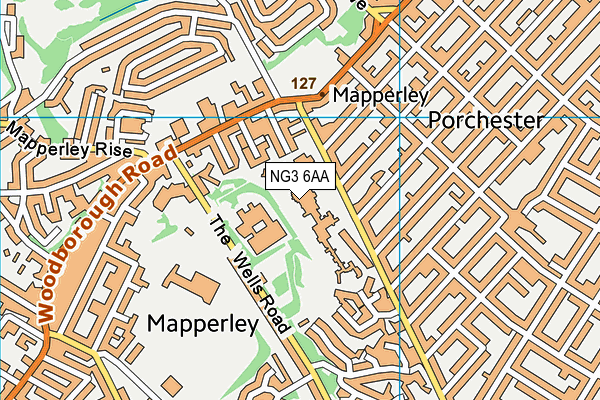 NG3 6AA map - OS VectorMap District (Ordnance Survey)