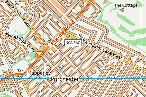 NG3 6AG map - OS VectorMap District (Ordnance Survey)