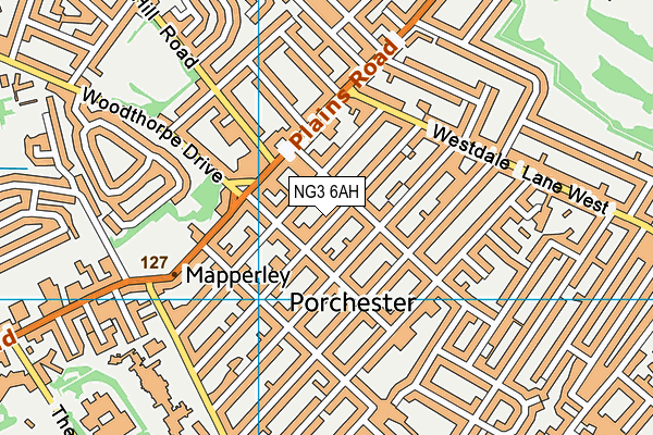 NG3 6AH map - OS VectorMap District (Ordnance Survey)