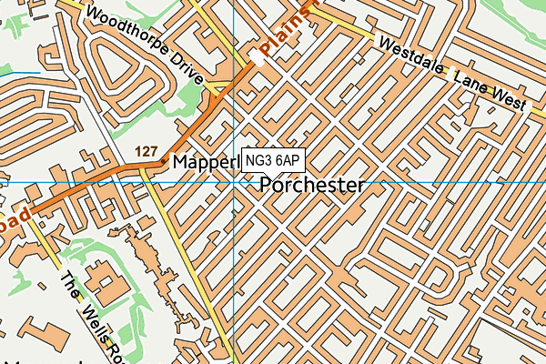 NG3 6AP map - OS VectorMap District (Ordnance Survey)