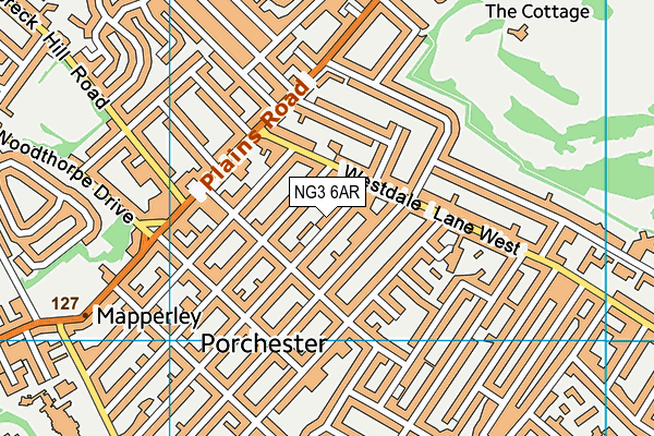 NG3 6AR map - OS VectorMap District (Ordnance Survey)