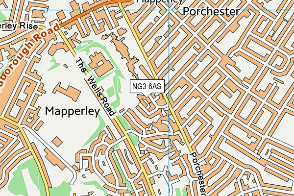 NG3 6AS map - OS VectorMap District (Ordnance Survey)