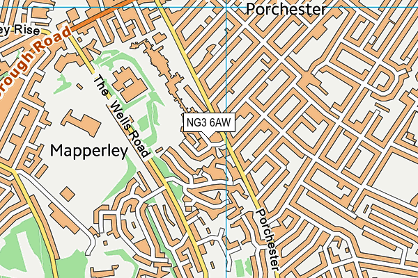 NG3 6AW map - OS VectorMap District (Ordnance Survey)
