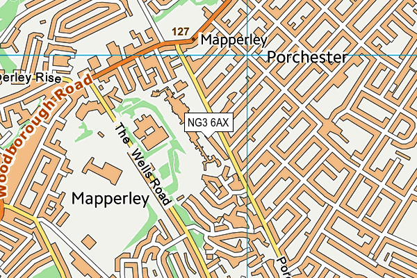 NG3 6AX map - OS VectorMap District (Ordnance Survey)