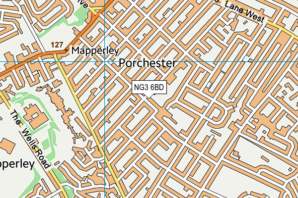 NG3 6BD map - OS VectorMap District (Ordnance Survey)