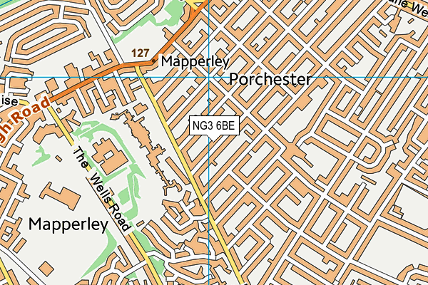 NG3 6BE map - OS VectorMap District (Ordnance Survey)