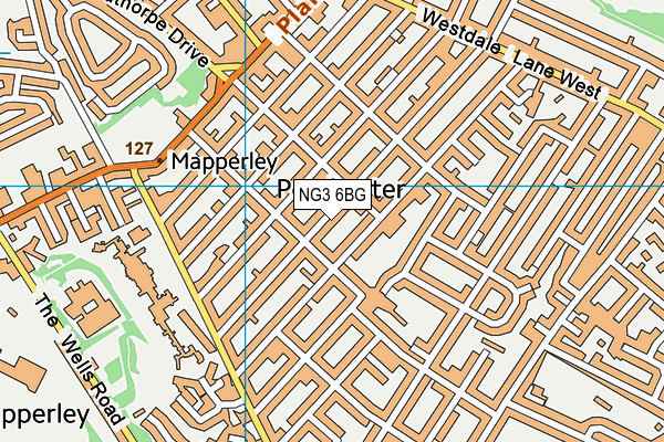 NG3 6BG map - OS VectorMap District (Ordnance Survey)