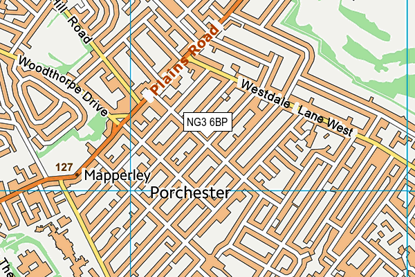 NG3 6BP map - OS VectorMap District (Ordnance Survey)