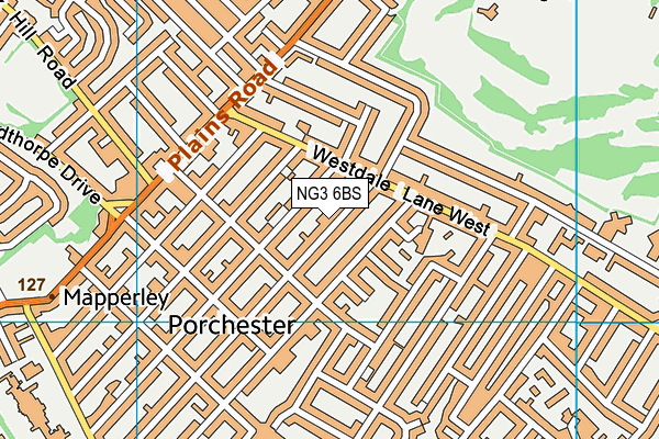 NG3 6BS map - OS VectorMap District (Ordnance Survey)