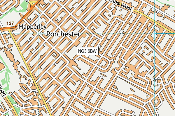 NG3 6BW map - OS VectorMap District (Ordnance Survey)