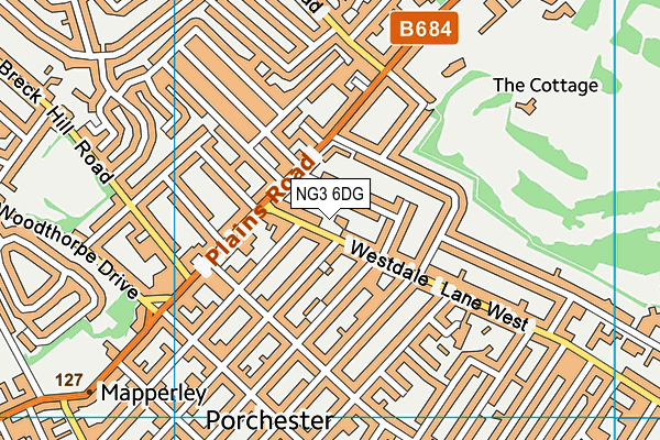 NG3 6DG map - OS VectorMap District (Ordnance Survey)