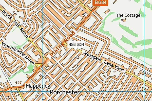 NG3 6DH map - OS VectorMap District (Ordnance Survey)