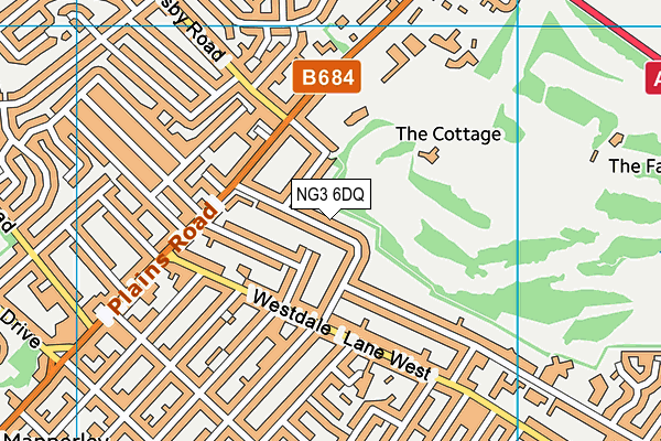 NG3 6DQ map - OS VectorMap District (Ordnance Survey)