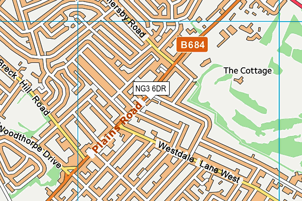 NG3 6DR map - OS VectorMap District (Ordnance Survey)