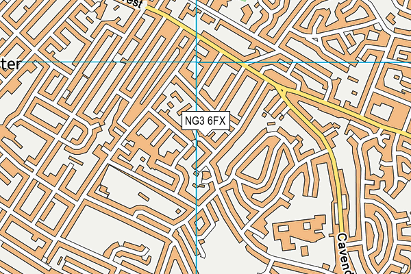 NG3 6FX map - OS VectorMap District (Ordnance Survey)