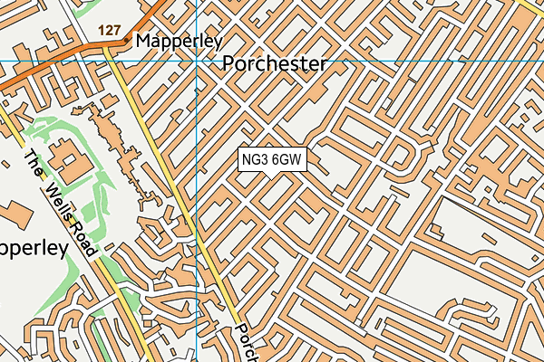 NG3 6GW map - OS VectorMap District (Ordnance Survey)